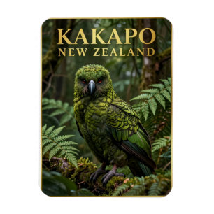 Imán 🦜 Kakapo Ave Nativa de Nueva Zelanda