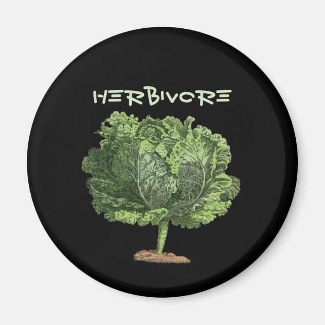 Imán Kale Herbivore Vegan Vegetarian (Frente)