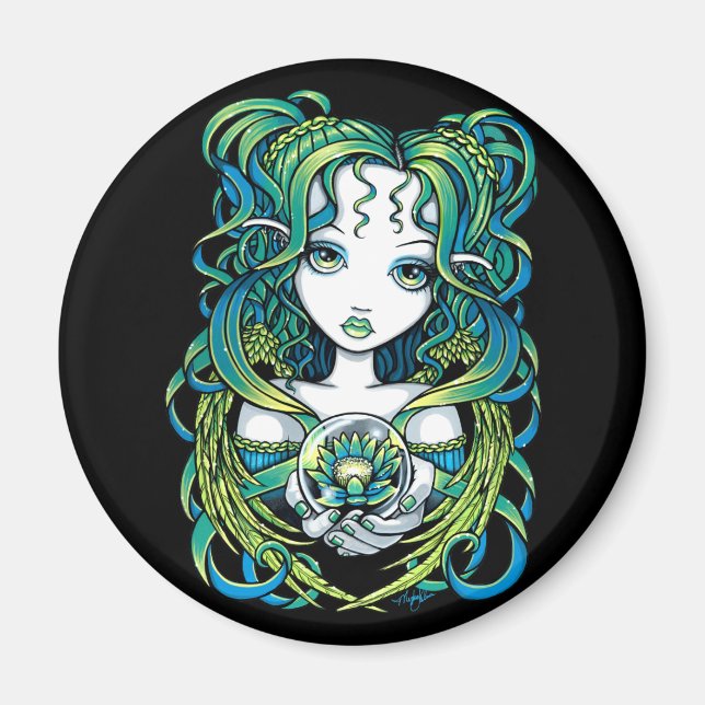Imán "Kallan" Green Lotus Water Angel Magnet (Frente)
