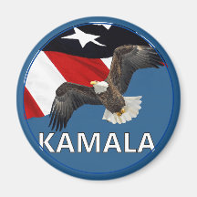 Kamala con águila y bandera