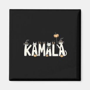 Imán Kamala Halloween Cat Lover Witch Name Design