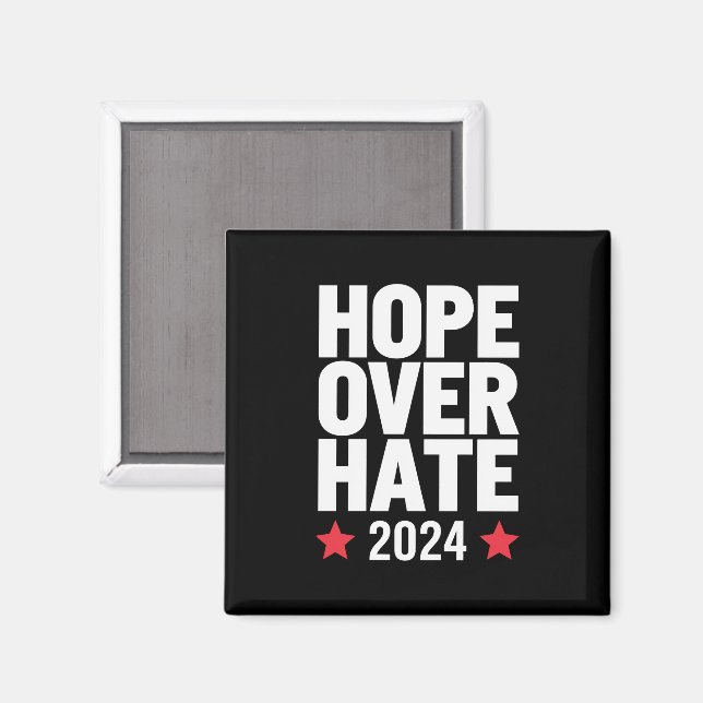 Imán Kamala Harris 2024 Esperanza sobre el odio Preside (Anverso/Reverso)