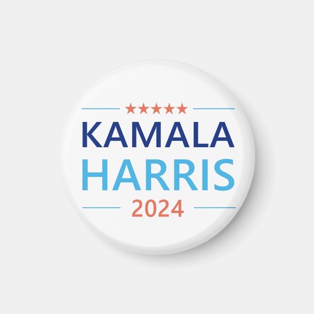 Imán Kamala Harris 2024 para Presidenta Botón (Frente)