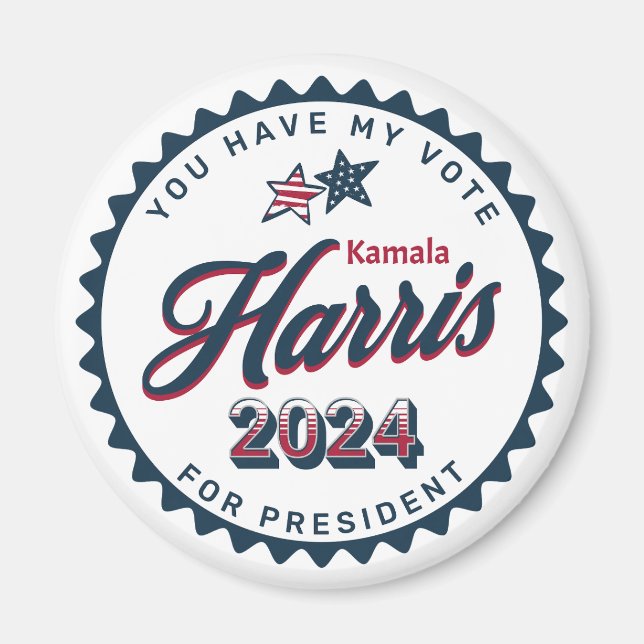 Imán Kamala Harris 2024 | Tienes mi voto grande (Frente)
