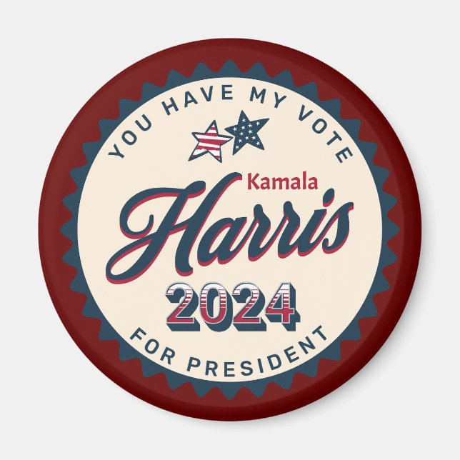 Imán Kamala Harris 2024 | Tienes mi voto grande (Frente)