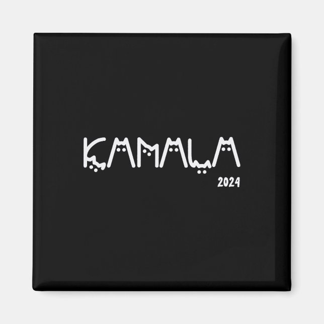 Imán Kamala Harris Cat Lettering Positive Grny (Frente)