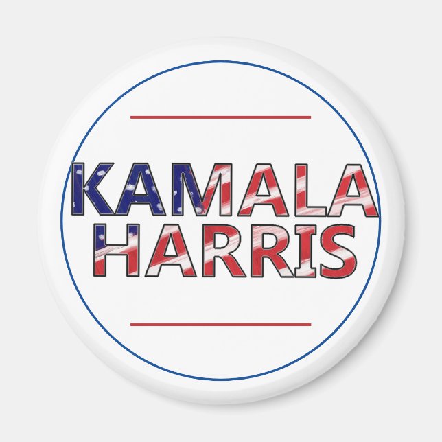Imán Kamala Harris con colores de bandera (Frente)