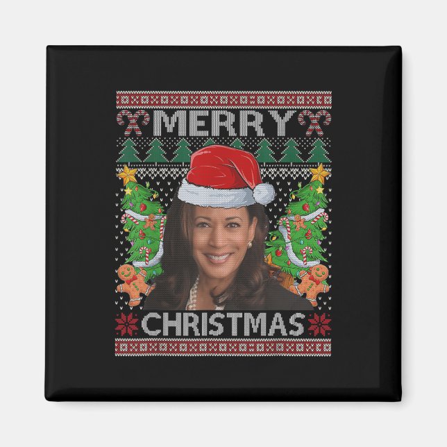 Imán Kamala Harris Feliz Navidad a las mujeres feas (Frente)