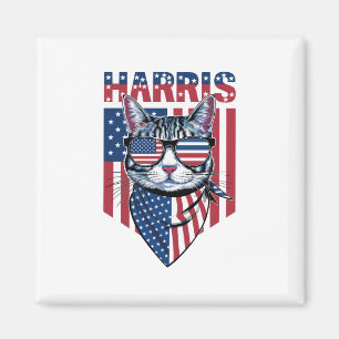 Imán Kamala Harris para Presidente 2024 Gato Divertido