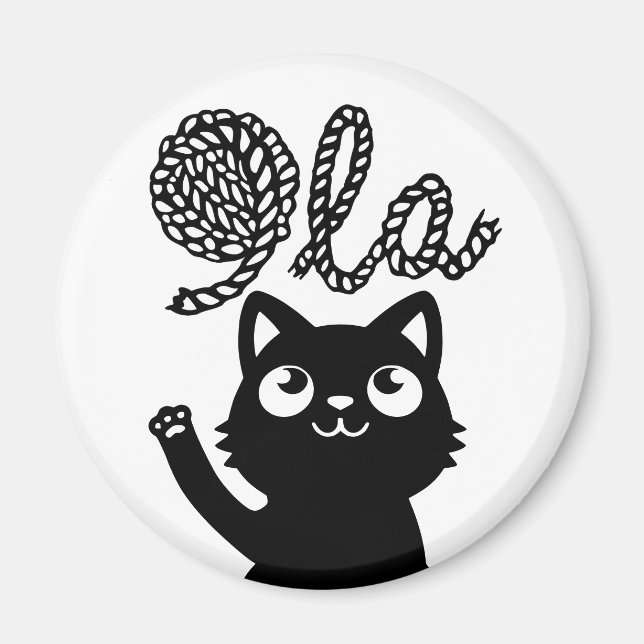 Imán Kamala Harris presidente 2024 Comma La Cat y Yarn (Frente)
