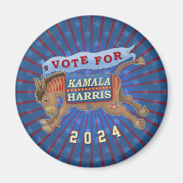 Imán Kamala Harris presidente 2024 Demócrata Donkey