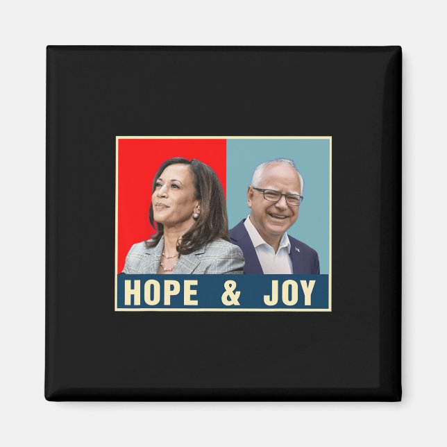 Imán Kamala Harris Tim Walz 2024 Esperanza Y Alegría (Frente)