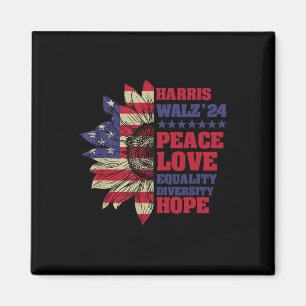 Imán Kamala Harris Tim Walz 2024 Peace Lgbt Harris Walz