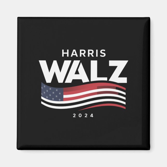 Imán Kamala Harris Tim Walz Vals 2024 Elección (Frente)