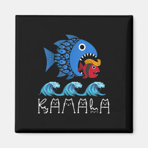 Imán Kamala por Trump Ola Azul Gran Pescado Coma Pequeñ