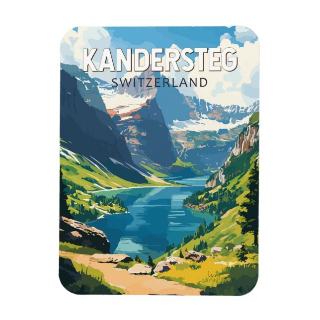 Imán Kandersteg Suiza Viaje al arte Vintage (Vertical)