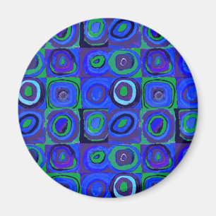 Imán Kandinsky Farbstudie Blue Quadrate Square Circle