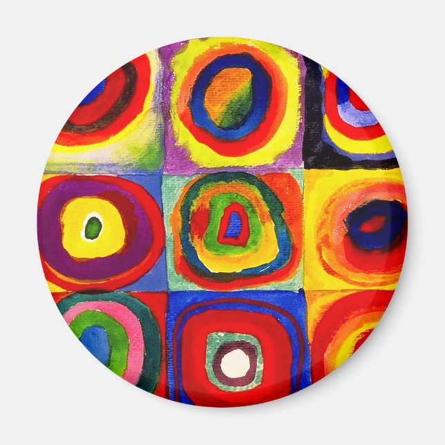 Imán Kandinsky Farbstudie Quadrate Squares Círculos Art (Frente)