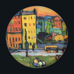 Imán Kandinsky - Houses in Munich,<br><div class="desc">Houses in Munich, colorful painting by Wassily Kandinsky.</div>