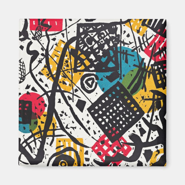 Imán Kandinsky - Pequeños mundos V, arte abstracto (Frente)