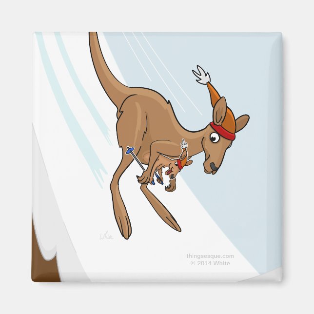 Imán Kangaroo Ski Jump Magnet (Frente)