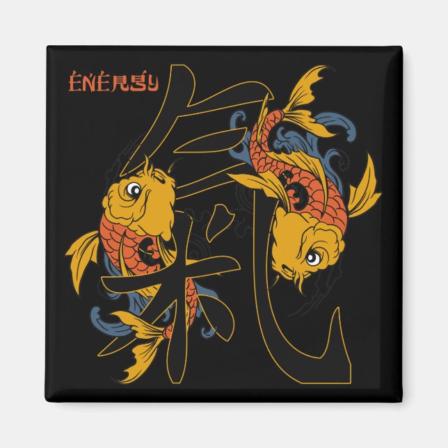Imán Kanji Koi Fish Energy (Frente)