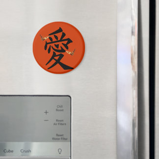 Imán Kanji Por Amor Con Dos Mariposas