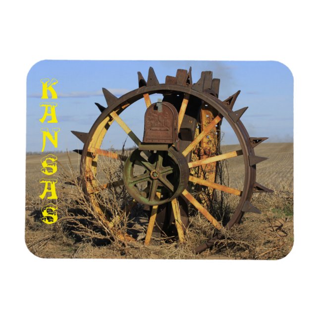 Imán Kansas Country Mail Box Antiguo Rim Magnet (Horizontal)