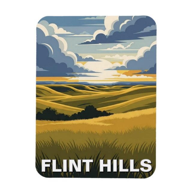 Imán Kansas Flint Hills Travel (Vertical)