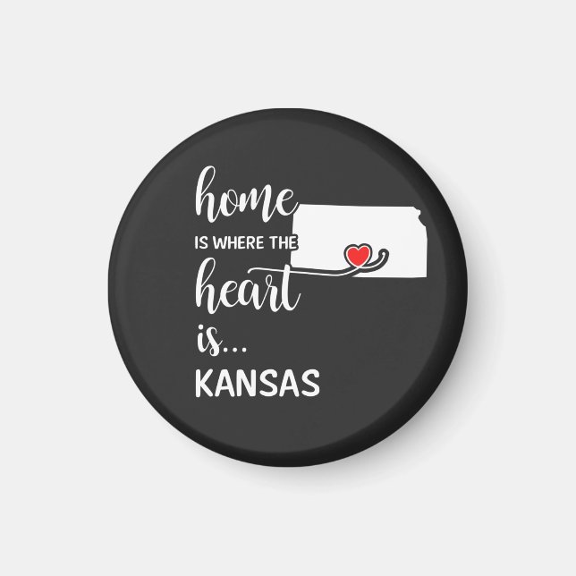 Imán Kansas Home es donde está el corazón (Frente)