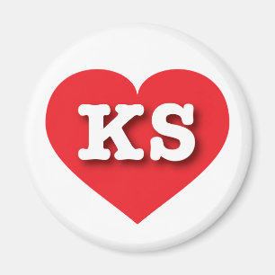 Imán Kansas Red Heart - Amo el KS