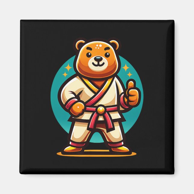 Imán Karate Bear Perfect Pose Thumbup (Frente)