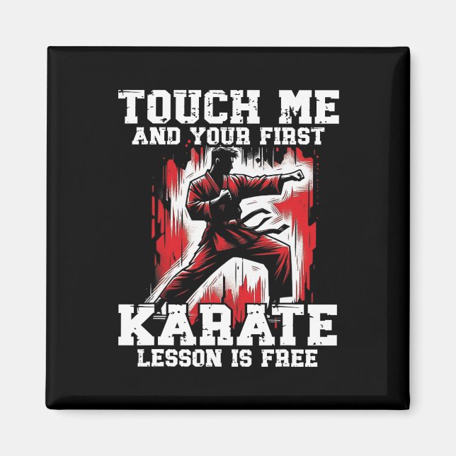 Imán Karate Gracioso Para Los Hombres Judo Tócame First (Frente)