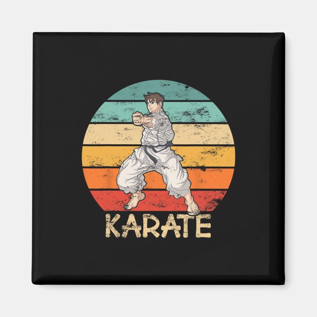 Imán Karate Grunge Design Karate Fighter Hace Que El Go (Frente)