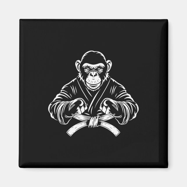 Imán Karate Monkey Drawing Kickboxing Jiu-jitsu Mma Mar (Frente)