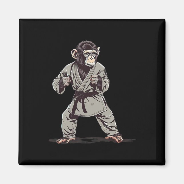 Imán Karate Monkey Kickboxing Judo Jiu-jitsu Mma Martia (Frente)