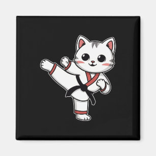 Imán Karate Taekwondo Gracioso Gato Jiu Jitsu Mujeres C