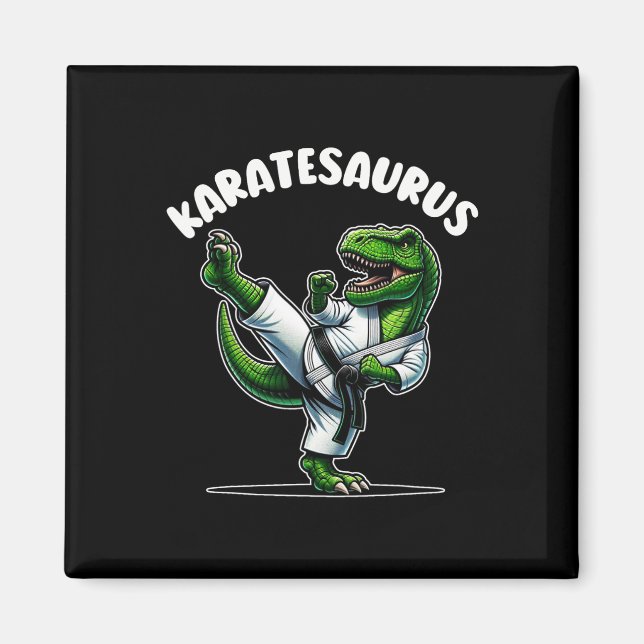 Imán Karatesaurus de dinosaurio T Rex divertido en Gi d (Frente)