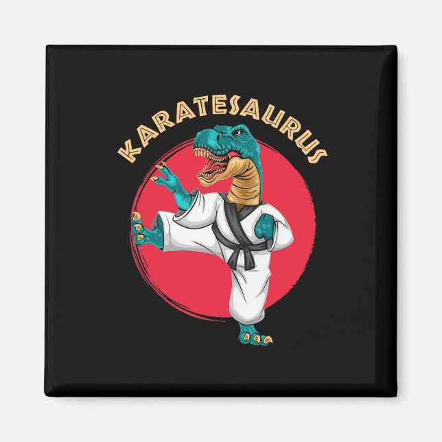 Imán Karatesaurus Dinosaurio Divertido de Karate  (Frente)