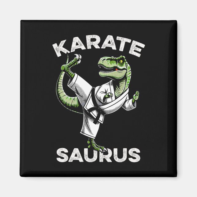 Imán Karatesaurus T-rex Karate Dino Dinosaurio Divertid (Frente)