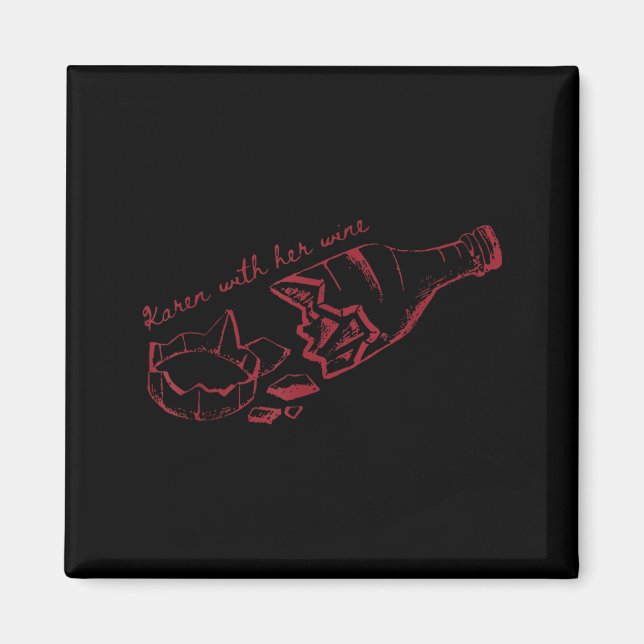 Imán Karen With Her Wine  (Frente)