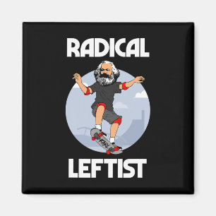 Imán Karl Marx en monopatín izquierdista radical divert