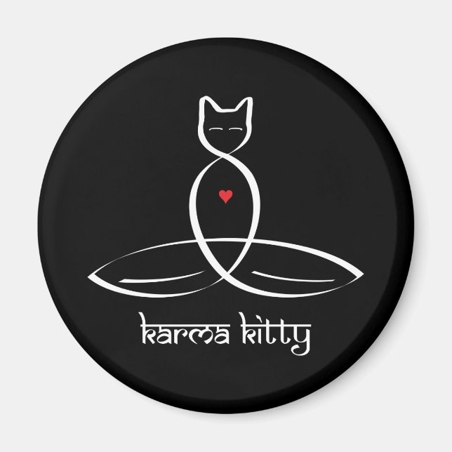 Imán Karma Kitty - Texto de estilo sánscrito. (Frente)