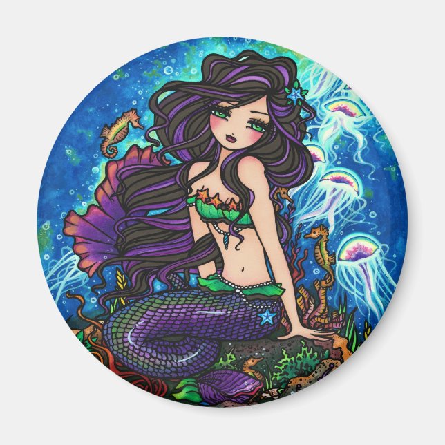 Imán "Kathleen" Mermaid and Jellyfish Magnet (Frente)
