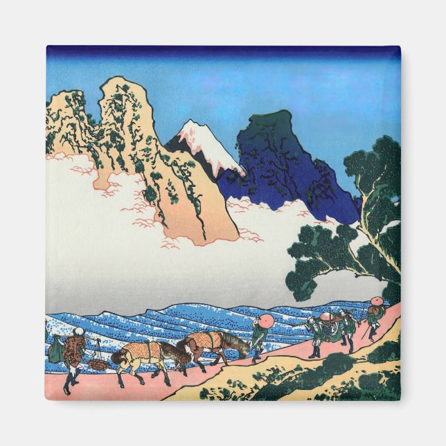 Imán Katsushika Hokusai - Atrás de Fuji, río Minobu (Frente)