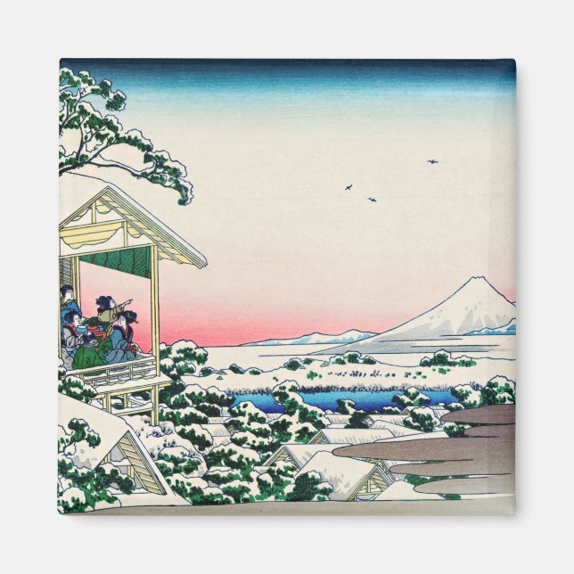 Imán Katsushika Hokusai - Casa de té en Koishikawa (Frente)