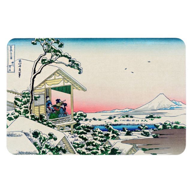 Imán Katsushika Hokusai - Casa de té en Koishikawa (Horizontal)