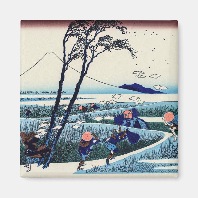 Imán Katsushika Hokusai - Ejiri en la provincia de Suru (Frente)