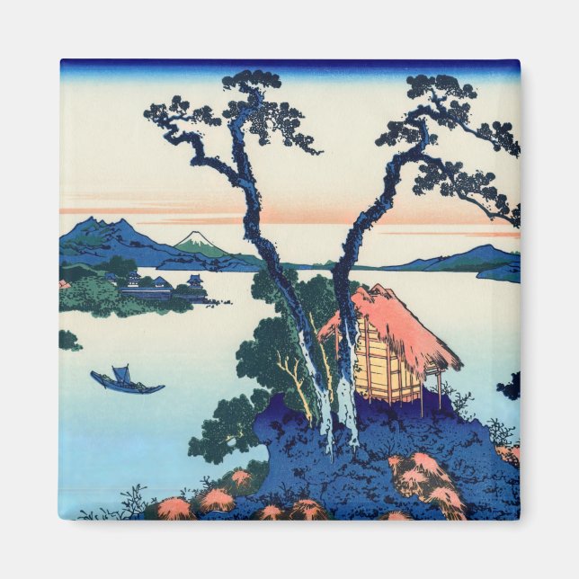 Imán Katsushika Hokusai - Lago Suwa en la provincia de  (Frente)