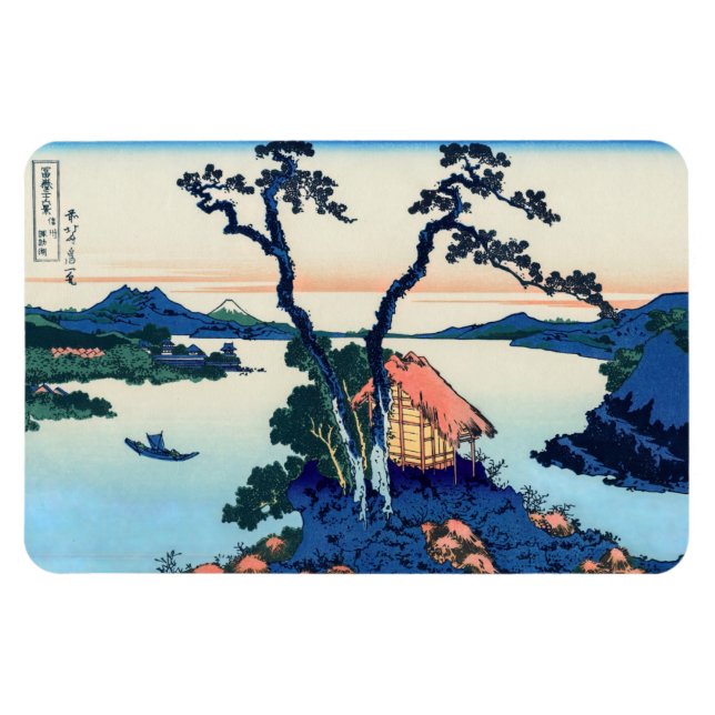 Imán Katsushika Hokusai - Lago Suwa en la provincia de  (Horizontal)